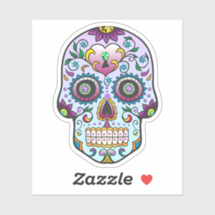 Adesivo Crânio floral colorido n.o 3