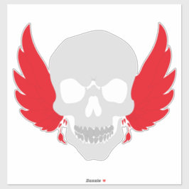 Adesivo crânio incrível com asa