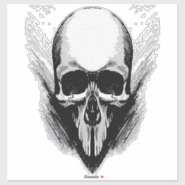 Adesivo crânio vetor poster