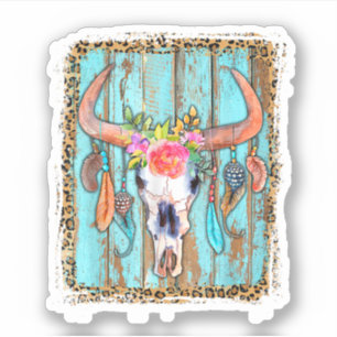 Adesivo Crânios De Vaca Para Impressão De Leopardo Feminin