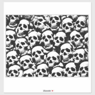 Adesivo crânios humanos assustadores padrão horror gótico 