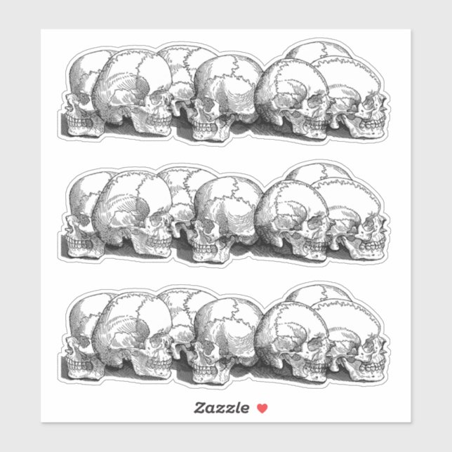 Adesivo +| Crânios Vintage ||+ (Folha)