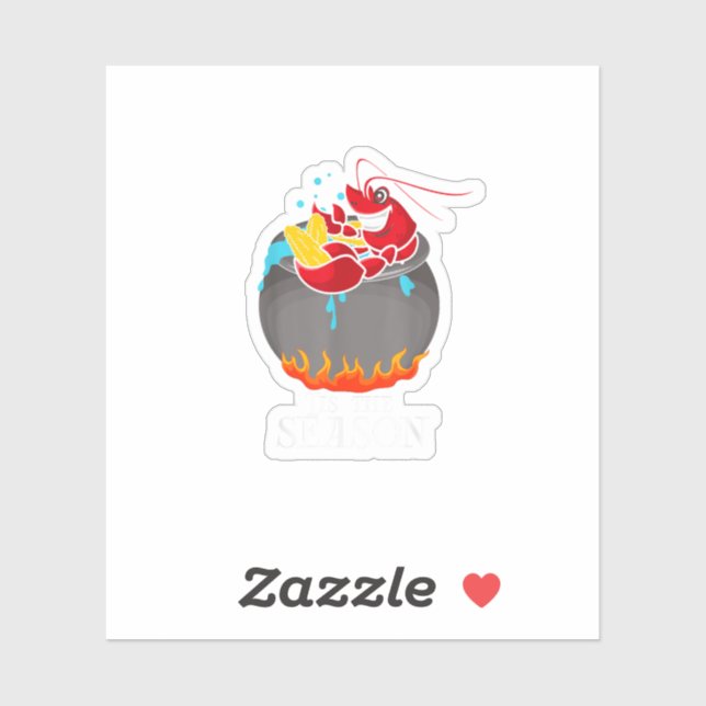 Adesivo Crawfish Boil Tis The Season Crawdaddy Crayfish Fu (Folha)