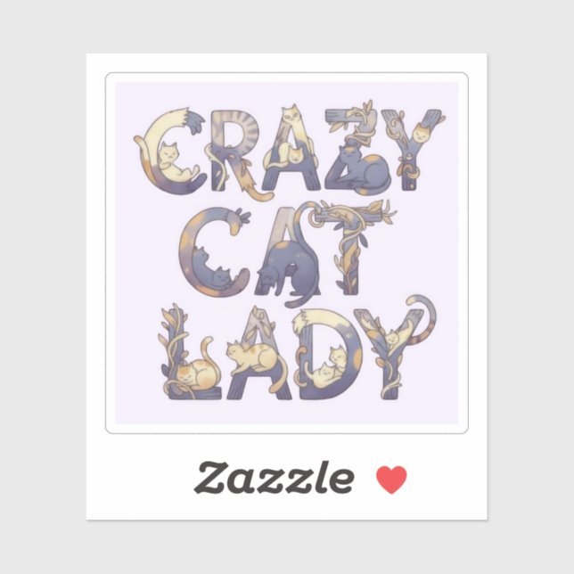 Adesivo Crazy Cat Lady (Folha)
