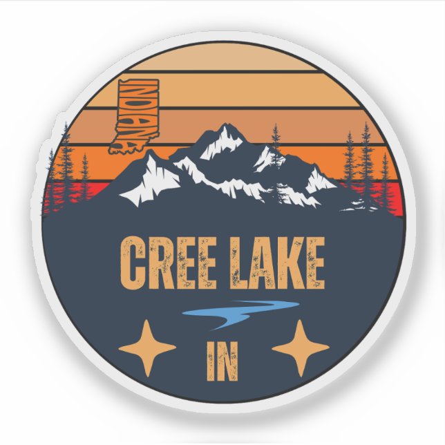 Adesivo Cree Lake, Indiana (Frente)