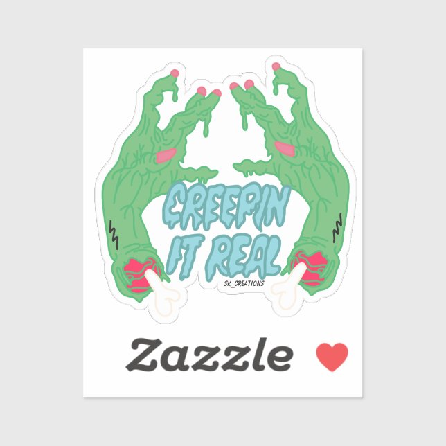 Adesivo Creepin It Realmente Mãos Zombie (Folha)