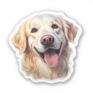 Adesivo Creme Ouro Retriever em Inglês