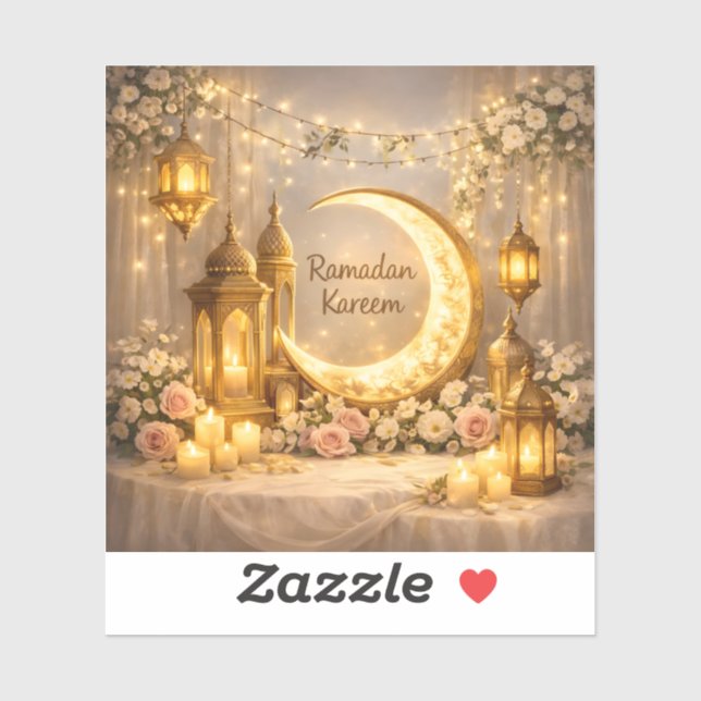 Adesivo Crescente de Luz e Paz – Crescente de Ramadan (Folha)