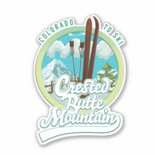 Adesivo Crested Butte Mountain Colorado Esqui logotipo