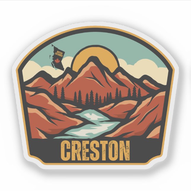 Adesivo Creston, Colúmbia Britânica (Frente)