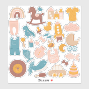 Adesivo Crianças bonitas, bebês e brinquedos. Enfermeiro e