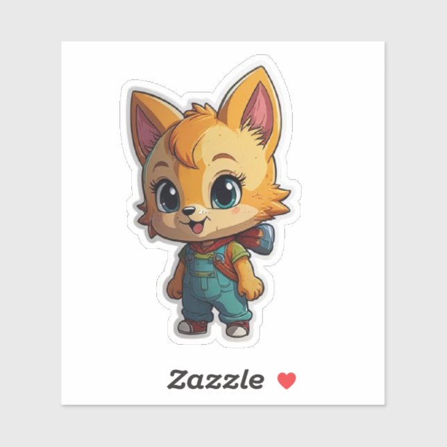 Adesivo Crianças bonitas e palitos para projetos de escola (Folha)