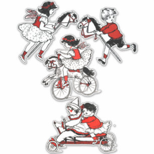 Adesivo Crianças Brincando com brinquedos Ilustração Vi