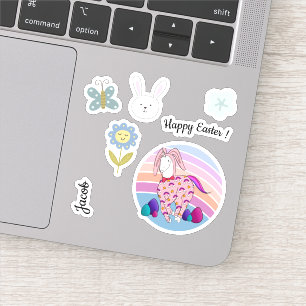 Adesivo Crianças - Coelhinho da Páscoa - Unicórnio em Bunn