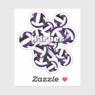 Adesivo Crianças dão nome ao time roxo e preto colore voll