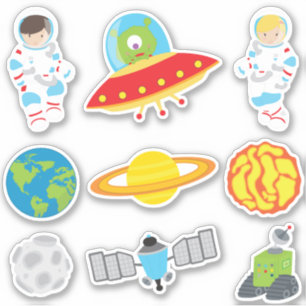 Adesivo Crianças de exploração espacial educativas