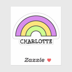 Adesivo Crianças Personalizadas Arco-Íris Pastel