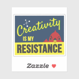 Adesivo "Criatividade é minha resistência" retângulo compa