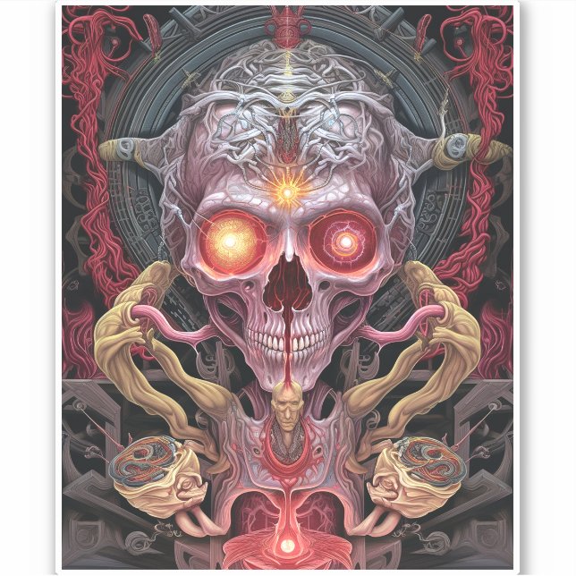 Adesivo Criatura de alienígena - Arte de horror surreal (Frente)