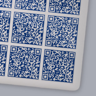 Adesivo Crie 9 Códigos QR Azuis-Navais Transparentes e Esc