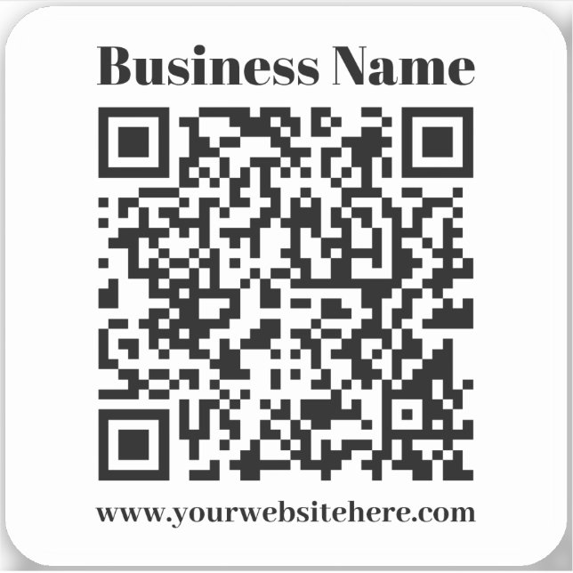 Adesivo Crie seu próprio código QR | Preto e branco (Frente)