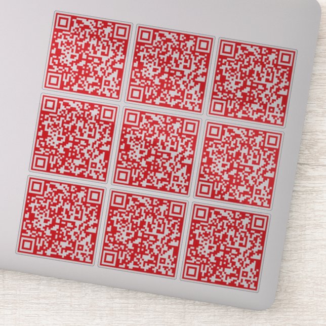 Adesivo Crie um código QR vermelho digitalizável (editável (Detalhe)