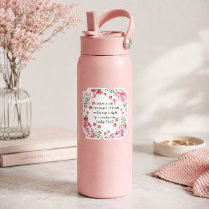 Adesivo Crio Em Mim Psalm 51:10 Cristão Floral Rosa