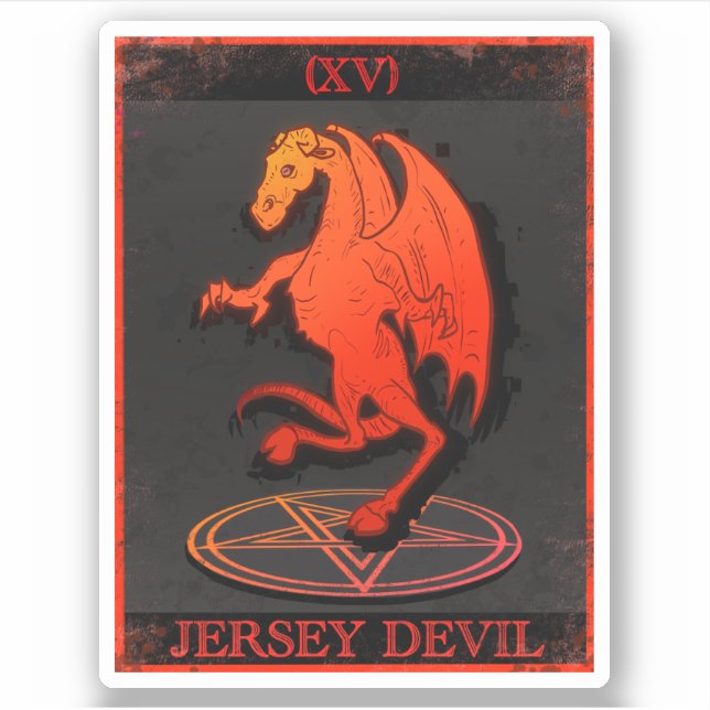 Adesivo Criptid Tarot Theme Jersey Devil Sticker (Frente)