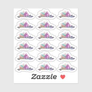 Adesivo Cristais Boêmicos Russos e Folha de Aquarela de Se