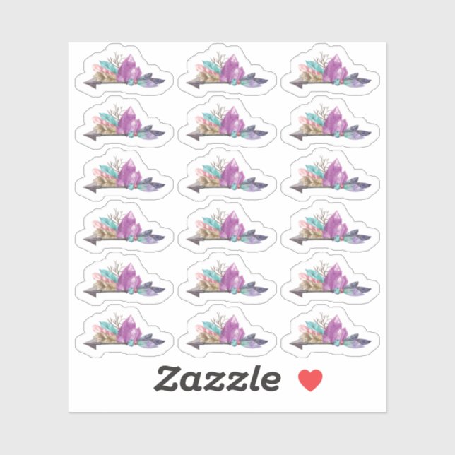 Adesivo Cristais Boêmicos Russos e Folha de Aquarela de Se (Folha)