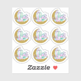 Adesivo Cristais de Aquarela e Lua de Crescente Esponcial 