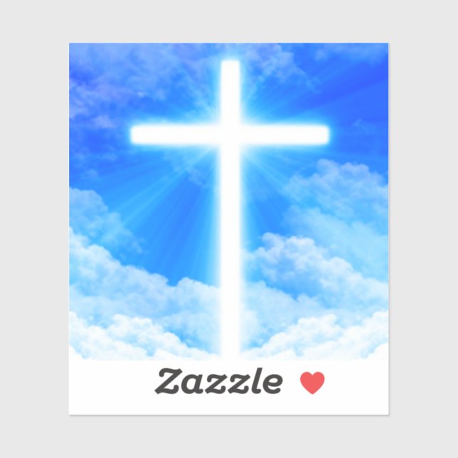 Adesivo Cristão Personalizável da Cruz de Jesus Cristo Cla (Folha)