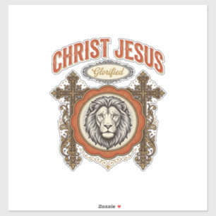 Adesivo Cristo Jesus Fé do Leão Vintage