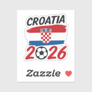 Adesivo Croácia 2026 Design de Bandeira de Cores para Fã d