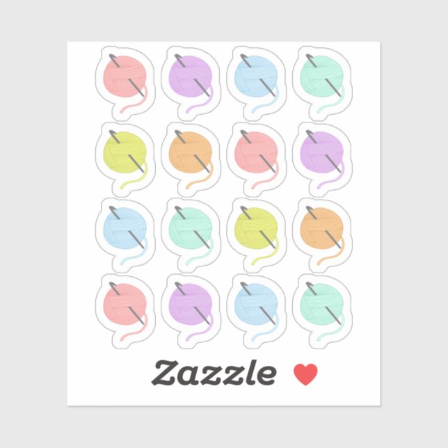 Adesivo Crochet Hooks tricando Yarns Hobby Bujo Planner (Folha)