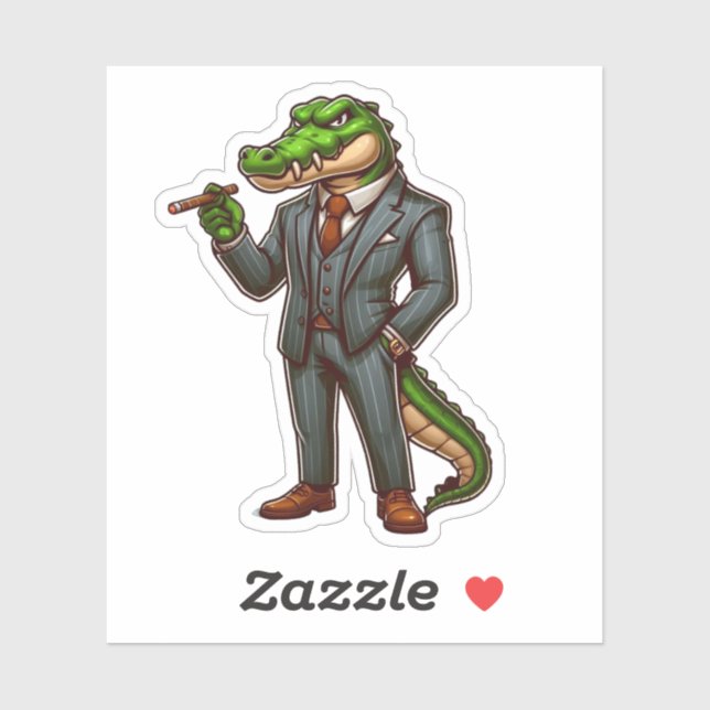 Adesivo crocodilo,animal chefe (Folha)