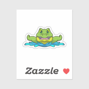 Adesivo Crocodilo em Nadação na Água