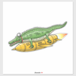 Adesivo Crocodilo Foguete