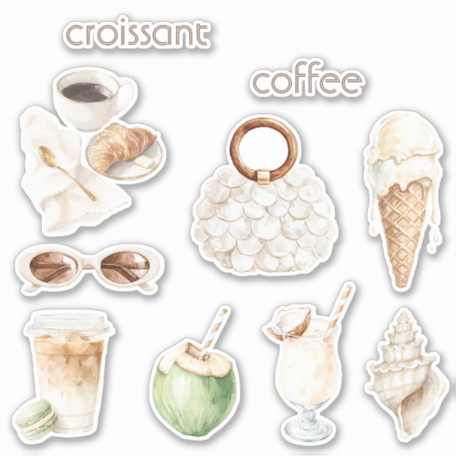 Adesivo Croissant de Coco & Café (Frente)