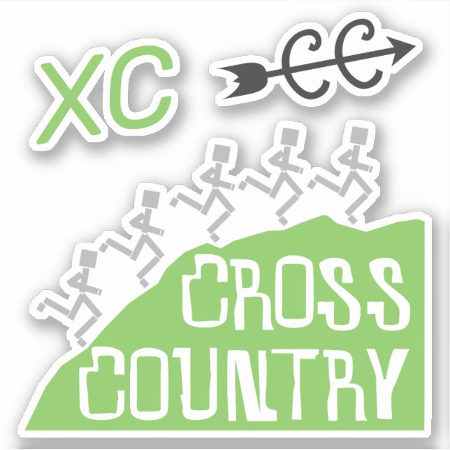 Adesivo Cross Country Runners em Hill © Stickers (Frente)