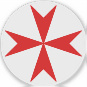 Adesivo Cross Of Malta v2 (vermelho em branco)