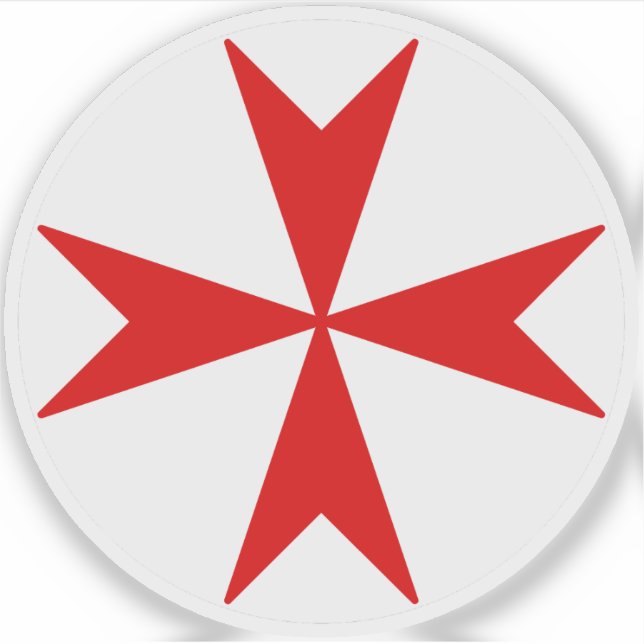 Adesivo Cross Of Malta v2 (vermelho em branco) (Frente)