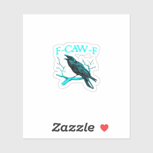 Adesivo Crow F-Caw-F Funny Bird Retro (Folha)