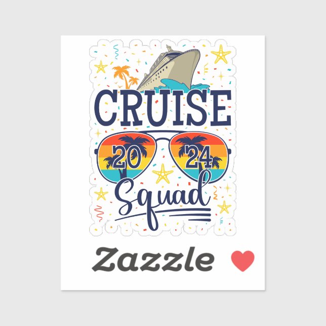 Adesivo Cruise Squad 2024 Cruising Vacation Vinil (Folha)