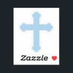 Adesivo Cruz Azul Elegante<br><div class="desc">Elegante design de cruz azul para o bebê Baptismos e Christenings.</div>