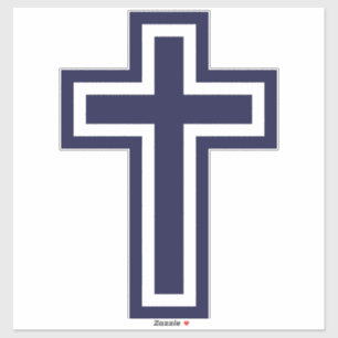 Adesivo Cruz cristã azul variantes diferentes
