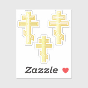 Adesivo Cruz Cristã Ortodoxa