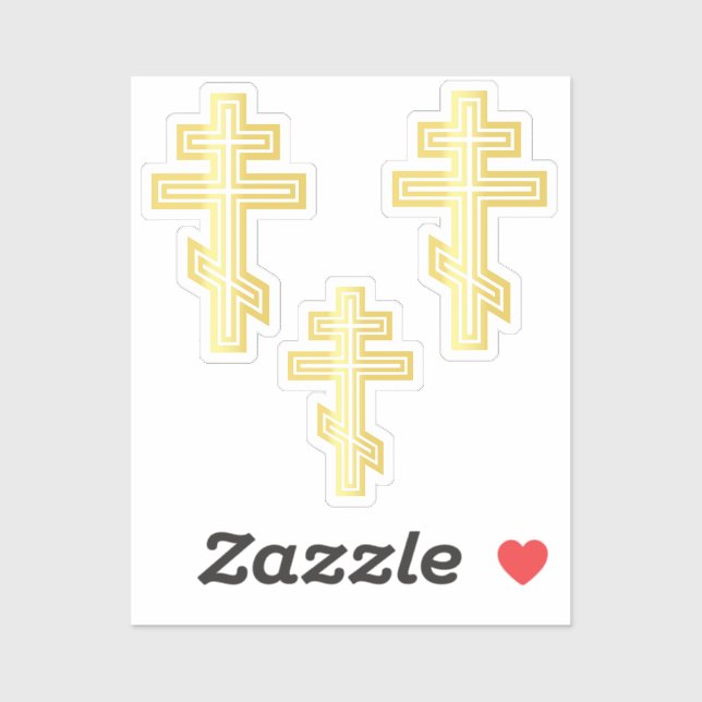 Adesivo Cruz Cristã Ortodoxa (Folha)