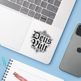 Adesivo Cruz de Cruzado Deus Vult Estilo de Tatuagem Crist