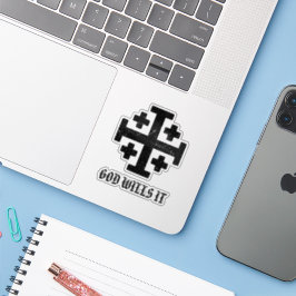 Adesivo Cruz Deus Vult dos Cavaleiros Templários de Jerusa